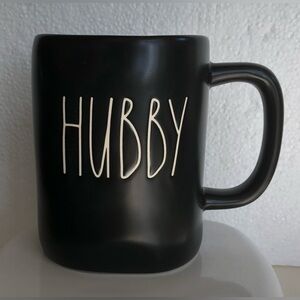 Rae Dunn “Hubby” Mug  Black & White 5” 16 Ounce Capacity